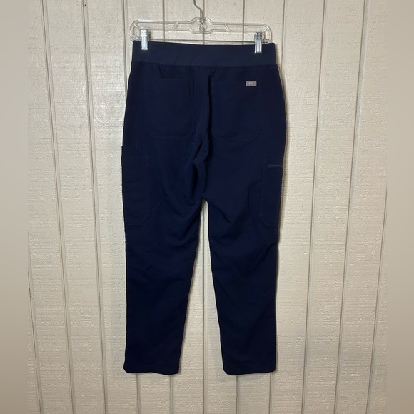 Figs Blue Scrub Pants with Elastic Waistband and Tapered Legs - Picture 7 of 8
